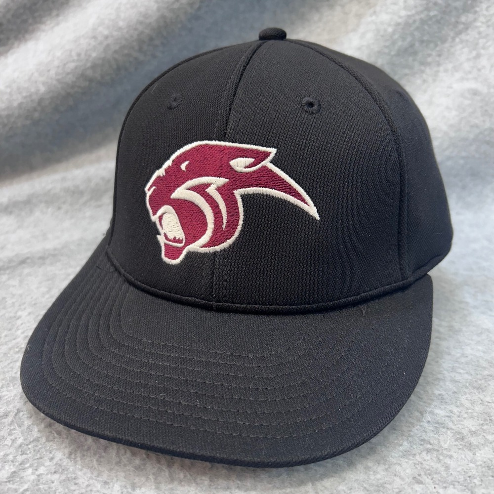 Cougar Logo Mens Black OC Sports Hat Webb Embroidered Flex Fit M/L